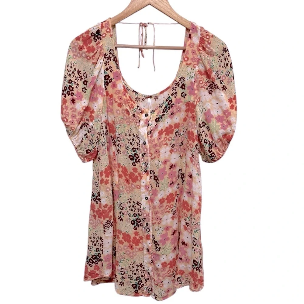 Free People Floral Callie Tunic Dress Vintage Combo Size Small